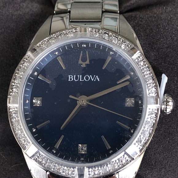 Bulova 96R243 Women’s Stainless Steel Diamond Accent Watch 32mm NWT - Picture 5 of 13